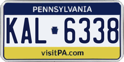 PA license plate KAL6338