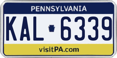 PA license plate KAL6339