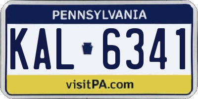 PA license plate KAL6341