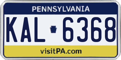 PA license plate KAL6368