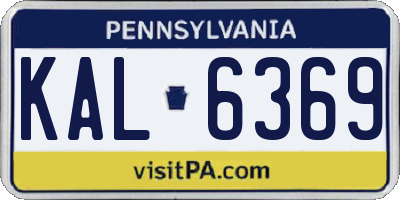 PA license plate KAL6369