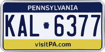 PA license plate KAL6377