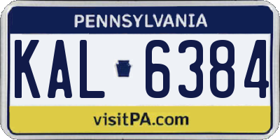 PA license plate KAL6384
