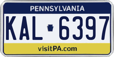PA license plate KAL6397