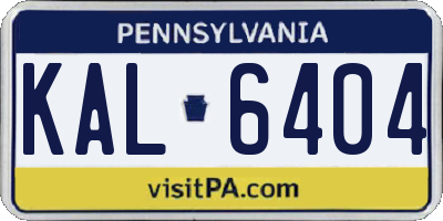 PA license plate KAL6404