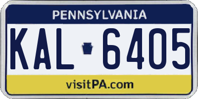 PA license plate KAL6405