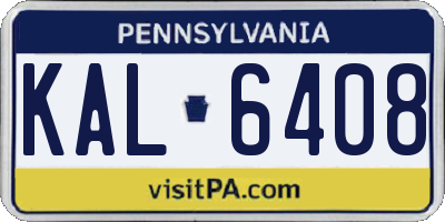 PA license plate KAL6408