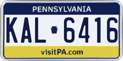 PA license plate KAL6416