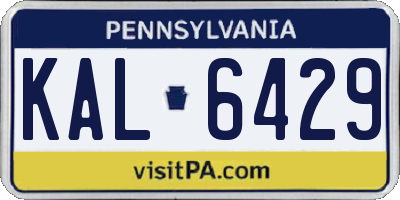 PA license plate KAL6429