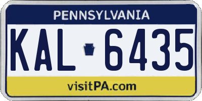 PA license plate KAL6435