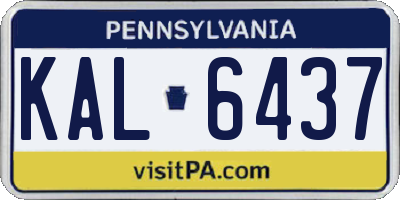 PA license plate KAL6437