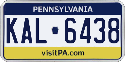 PA license plate KAL6438