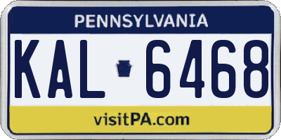 PA license plate KAL6468
