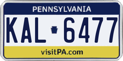 PA license plate KAL6477