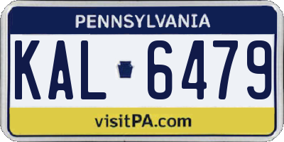 PA license plate KAL6479
