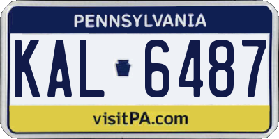 PA license plate KAL6487