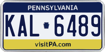 PA license plate KAL6489