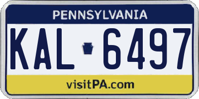 PA license plate KAL6497