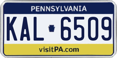PA license plate KAL6509