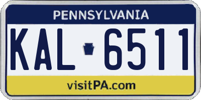 PA license plate KAL6511