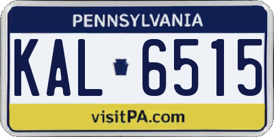PA license plate KAL6515