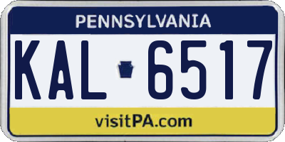 PA license plate KAL6517