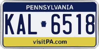 PA license plate KAL6518
