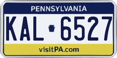 PA license plate KAL6527