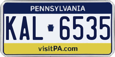 PA license plate KAL6535