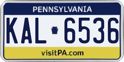PA license plate KAL6536