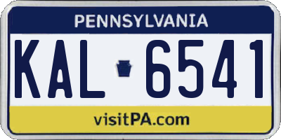 PA license plate KAL6541