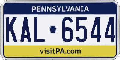 PA license plate KAL6544
