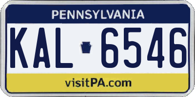 PA license plate KAL6546