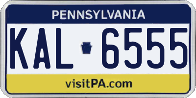 PA license plate KAL6555