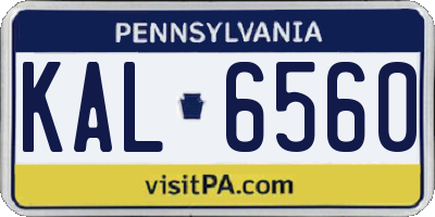 PA license plate KAL6560