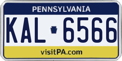 PA license plate KAL6566