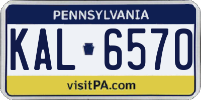 PA license plate KAL6570