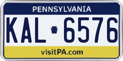 PA license plate KAL6576