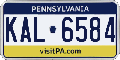 PA license plate KAL6584