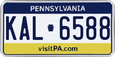 PA license plate KAL6588