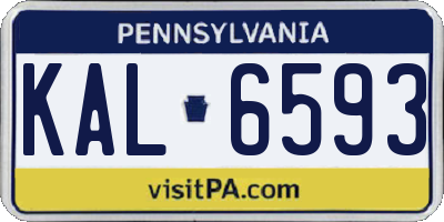 PA license plate KAL6593
