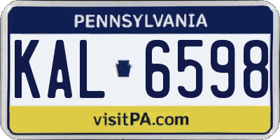 PA license plate KAL6598