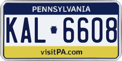 PA license plate KAL6608