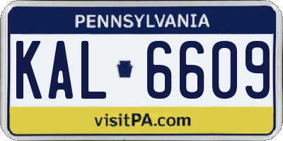 PA license plate KAL6609
