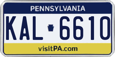 PA license plate KAL6610