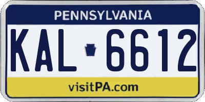 PA license plate KAL6612