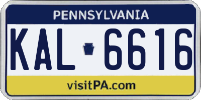 PA license plate KAL6616