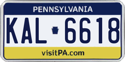 PA license plate KAL6618
