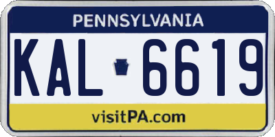 PA license plate KAL6619