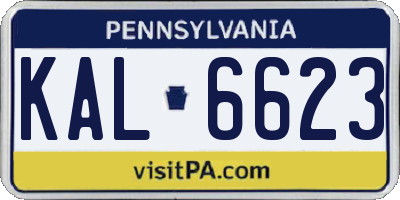 PA license plate KAL6623
